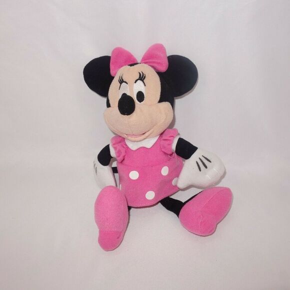 Disney Other - Disney Minnie Mouse Plush Doll Pink Polka Dot Dress and Bow White Bloomers